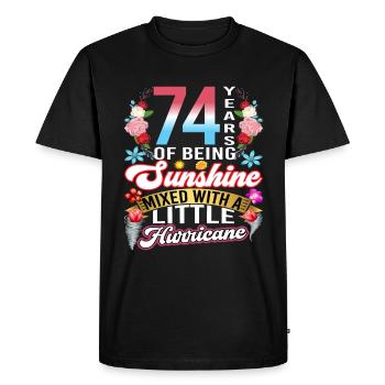 74 ans de soleil mélangés à un petit - T-shirt Premium bio Homme - noir - Devant - Nico (187cm)