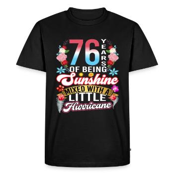 76 ans de soleil mélangés à un petit - T-shirt Premium bio Homme - noir - Devant - Nico (187cm)
