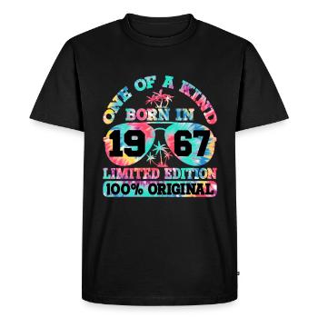 Unique Born 1967 Limited Edition Summer - Men's Premium Organic T-Shirt - black - Front - Nico (187cm)