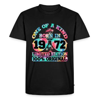 Unique Born 1972 Limited Edition Summer - Men's Premium Organic T-Shirt - black - Front - Nico (187cm)