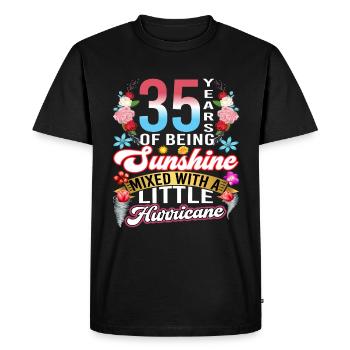 35 ans de soleil mélangés à un petit - T-shirt Premium bio Homme - noir - Devant - Nico (187cm)