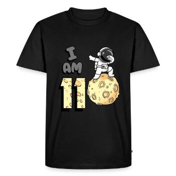 Je suis 11 astronaute spatial Kid Moon Walker 11. - T-shirt Premium bio Homme - noir - Devant - Nico (187cm)