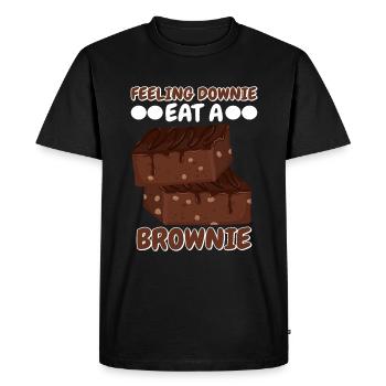Feeling Downie Eat Brownie | Cuire des | de t-shirt - T-shirt Premium bio Homme - noir - Devant - Nico (187cm)
