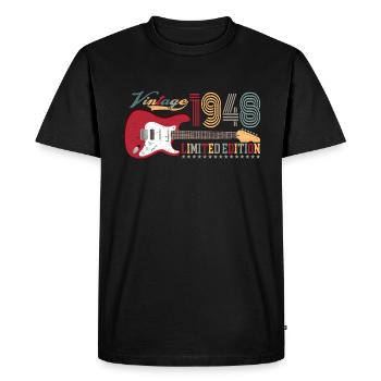 Vintage 1948 Limited Edition 74th birthday | - Men's Premium Organic T-Shirt - black - Front - Nico (187cm)