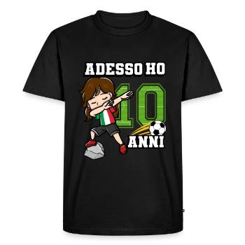 Soccer Girl C’est mon 10e anniversaire italien - T-shirt Premium bio Homme - noir - Devant - Nico (187cm)