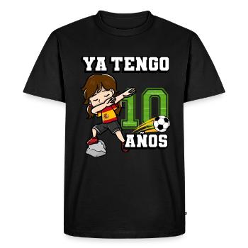 Fille de football C’est mon 10e anniversaire - T-shirt Premium bio Homme - noir - Devant - Nico (187cm)