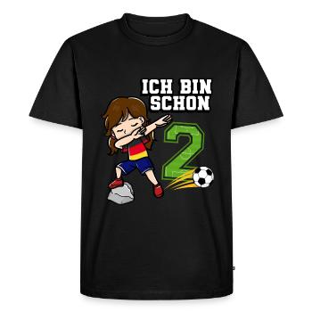 Football Girl J’ai déjà 2 ans - T-shirt Premium bio Homme - noir - Devant - Nico (187cm)
