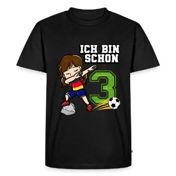 Football Girl J’ai déjà 3 ans - T-shirt Premium bio Homme - noir - Devant - Nico (187cm)