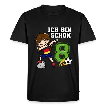 Football Girl J’ai déjà 8 ans - T-shirt Premium bio Homme - noir - Devant - Nico (187cm)