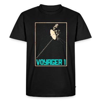 Voyager 1 Space Probe - Men's Premium Organic T-Shirt - black - Front - Nico (187cm)