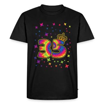 Tie-dye fête d’anniversaire 35 ans 35 ans - T-shirt Premium bio Homme - noir - Devant - Nico (187cm)