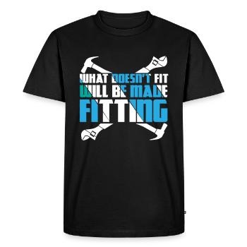 What Doesn't Fit Will Be Made | Machinist Poison | - Men's Premium Organic T-Shirt - black - Front - Nico (187cm)