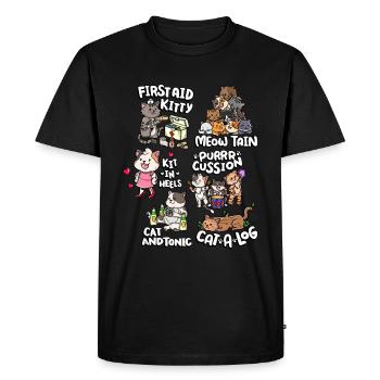 Cute Funny Cat Pun | Cute cat - Men's Premium Organic T-Shirt - black - Front - Nico (187cm)