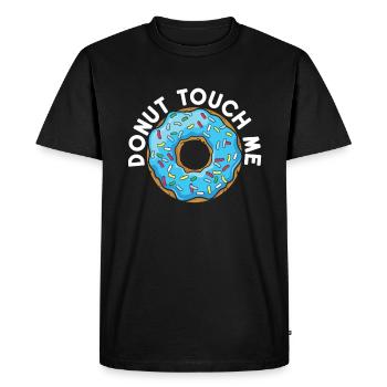 Donut Touch Me | Donut Lover Tshirt | Drôle de beignet - T-shirt Premium bio Homme - noir - Devant - Nico (187cm)