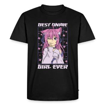 Meilleure anime girl de tous les | Anime Lover | Chemise Otaku - T-shirt Premium bio Homme - noir - Devant - Nico (187cm)