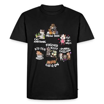 Cute Funny Cat Pun | Cute cat - Men's Premium Organic T-Shirt - black - Front - Nico (187cm)
