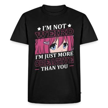 Pas étrange, je suis juste plus créatif | - T-shirt Premium bio Homme - noir - Devant - Nico (187cm)