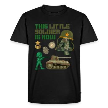 This little soldier is now 4 Army Tank 4. - Men's Premium Organic T-Shirt - black - Front - Nico (187cm)