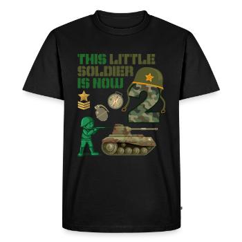 Ce petit soldat est maintenant 2 char de l’armée 2nd - T-shirt Premium bio Homme - noir - Devant - Nico (187cm)