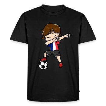 Dabbing Young Football Players French Flag - Men's Premium Organic T-Shirt - black - Front - Nico (187cm)