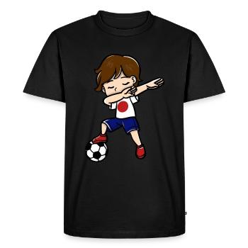 Dabbing Jeunes joueurs de football Drapeau japonais - T-shirt Premium bio Homme - noir - Devant - Nico (187cm)