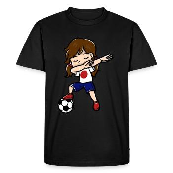 Dabbing Girls Soccer Player Drapeau japonais - T-shirt Premium bio Homme - noir - Devant - Nico (187cm)