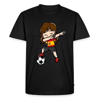 Dabbing Girls Football Player Drapeau espagnol - T-shirt Premium bio Homme - noir - Devant - Nico (187cm)