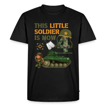 Ce petit soldat est maintenant 4 Army Tank 4. - T-shirt Premium bio Homme - noir - Devant - Nico (187cm)