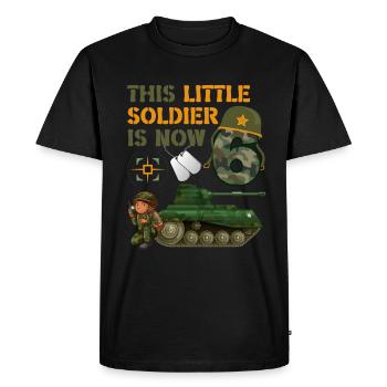 Ce petit soldat est maintenant 6 Army Tank 6. - T-shirt Premium bio Homme - noir - Devant - Nico (187cm)