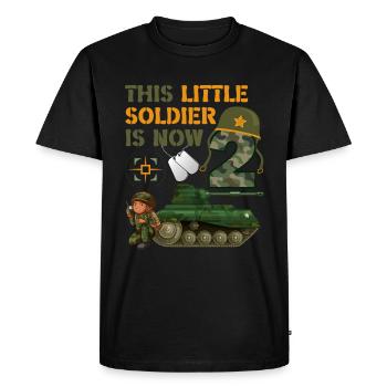 Ce petit soldat est maintenant 2 char de l’armée 2nd - T-shirt Premium bio Homme - noir - Devant - Nico (187cm)