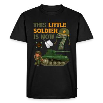 Ce petit soldat est maintenant 7 Army Tank 7. - T-shirt Premium bio Homme - noir - Devant - Nico (187cm)