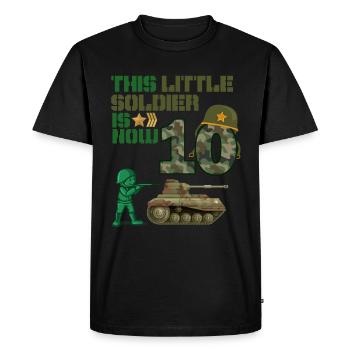 Ce petit soldat est maintenant 10 Char de l’Armée 10. - T-shirt Premium bio Homme - noir - Devant - Nico (187cm)