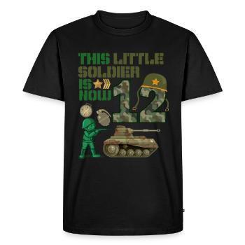 Ce petit soldat est maintenant 12 Army Tank 12. - T-shirt Premium bio Homme - noir - Devant - Nico (187cm)