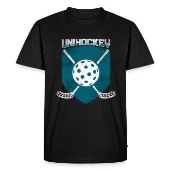 Floorball - T-shirt Premium bio Homme - noir - Devant - Nico (187cm)