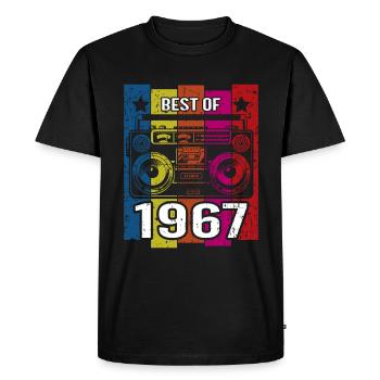 Le meilleur du lecteur de cassette radio stéréo de 1967 - T-shirt Premium bio Homme - noir - Devant - Nico (187cm)