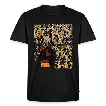 This Melanin Queen is now 28 black - Men's Premium Organic T-Shirt - black - Front - Nico (187cm)
