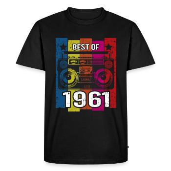 Le meilleur du lecteur de cassette radio stéréo de 1961 - T-shirt Premium bio Homme - noir - Devant - Nico (187cm)
