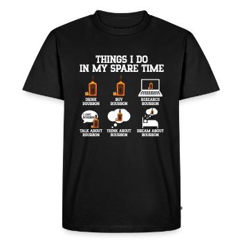 Ce que je fais pendant mon temps libre | Bourbon - T-shirt Premium bio Homme - noir - Devant - Nico (187cm)