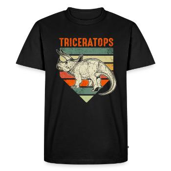 Triceratops Dinosaurs - Men's Premium Organic T-Shirt - black - Front - Nico (187cm)