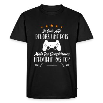Je Suis Allé Dehors Une Fois Graphismes Pas Au Top - T-shirt Premium bio Homme - noir - Devant - Nico (187cm)