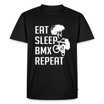 BMX Vélo Sensation Passion - T-shirt Premium bio Homme - noir - Devant - Nico (187cm)