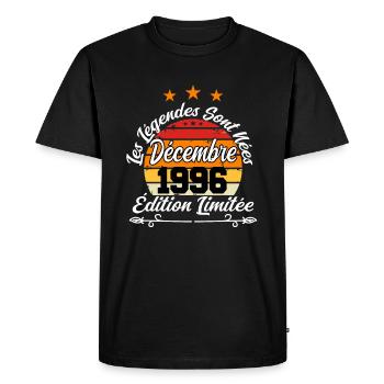Cadeau Les légendes sont nées en Décembre 1996 - T-shirt Premium bio Homme - noir - Devant - Nico (187cm)