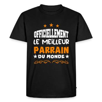 Officiellement Le Meilleur Parrain Du Monde - T-shirt Premium bio Homme - noir - Devant - Nico (187cm)
