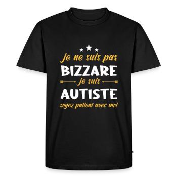 Je Ne Suis Pas Bizarre Je Suis Autiste - T-shirt Premium bio Homme - noir - Devant - Nico (187cm)