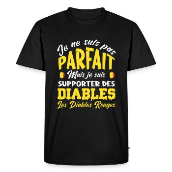 DIABLES ROUGE BELGIQUE - T-shirt Premium bio Homme - noir - Devant - Nico (187cm)