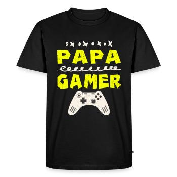 un papa gamer - T-shirt Premium bio Homme - noir - Devant - Nico (187cm)