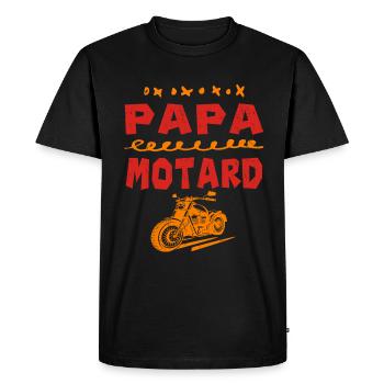 Papa Motard - T-shirt Premium bio Homme - noir - Devant - Nico (187cm)