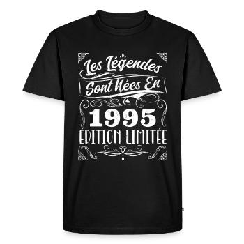 Les Légendes Sont Nés En 1995 | Cadeau - T-shirt Premium bio Homme - noir - Devant - Nico (187cm)