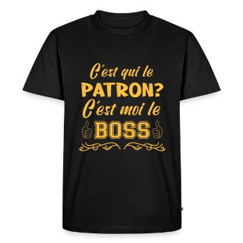 Patron? C'est Moi Le Boss - T-shirt Premium bio Homme - noir - Devant - Nico (187cm)