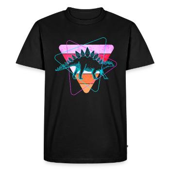Dinosaures stégosaures - T-shirt Premium bio Homme - noir - Devant - Nico (187cm)
